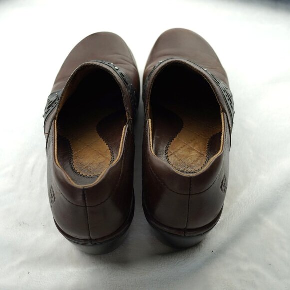 Ariat Brown Leather Western Slip-On Clogs Mules Size 7.5B - Picture 3 of 10